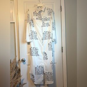 White dress with lettering